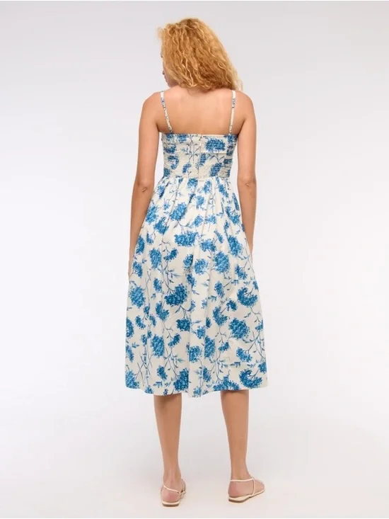 The A&F Emerson Poplin Wide Strap Midi Dress - Small - Picture 2 of 2